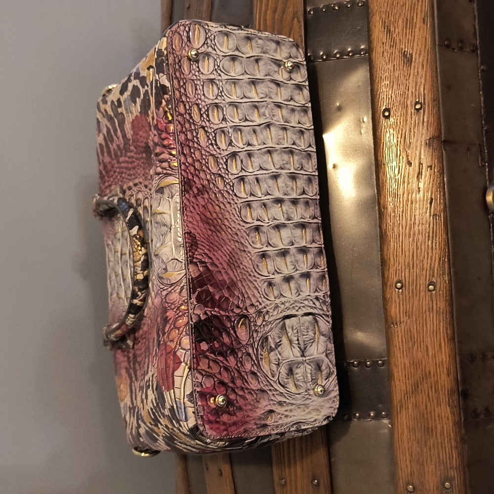 Brahmin Large Duxbury Satchel, Elegant Multicolor Designer Handbag Purse - Picture 8 of 8